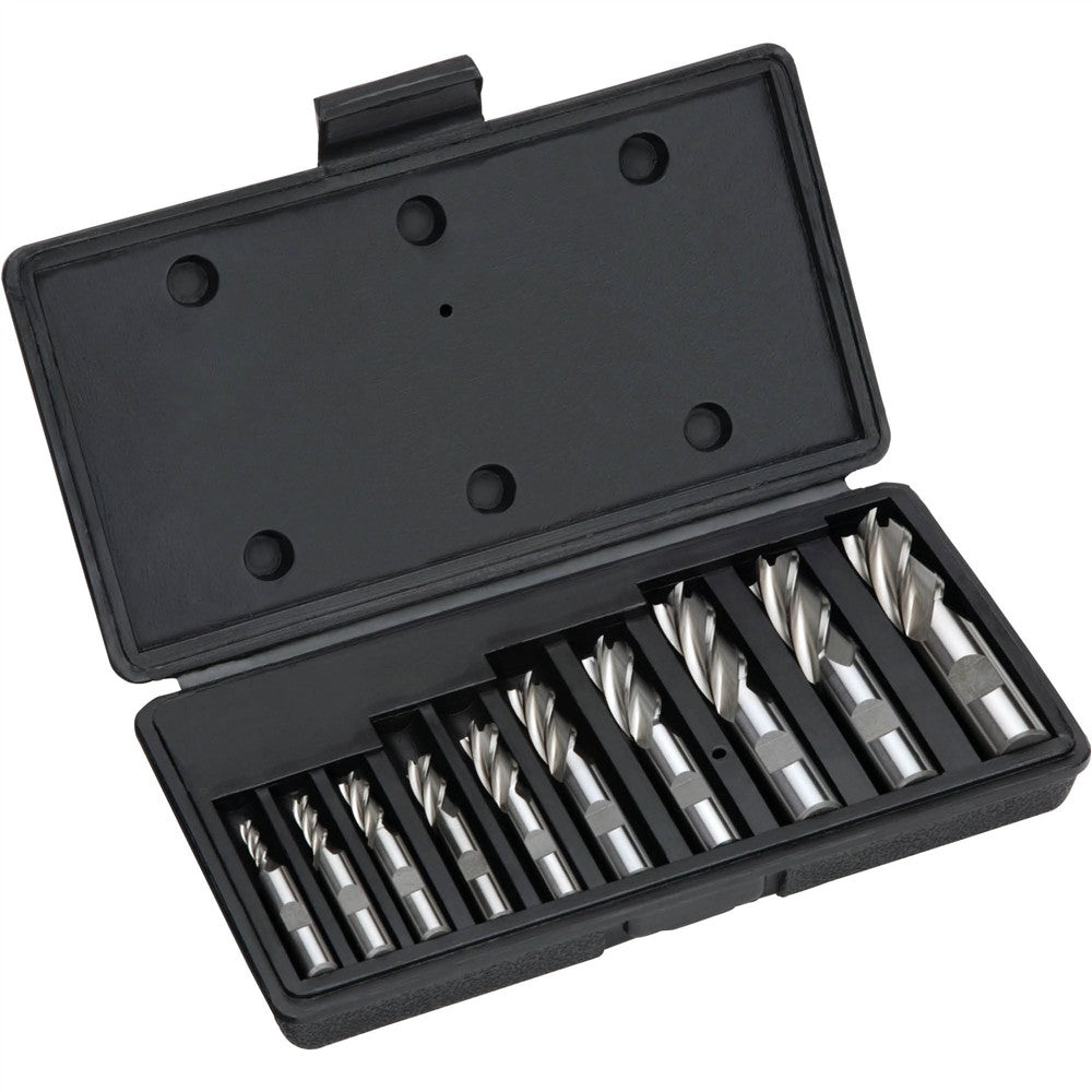 Grizzly G9758 - HSS 4 Flute End Mills, 10 pc. Set