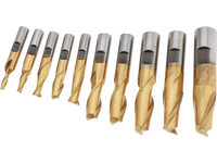Grizzly G9761 - HSS TiN Coated 2 Flute End Mills, 10 pc. Set