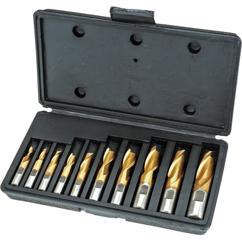 Grizzly G9761 - HSS TiN Coated 2 Flute End Mills, 10 pc. Set