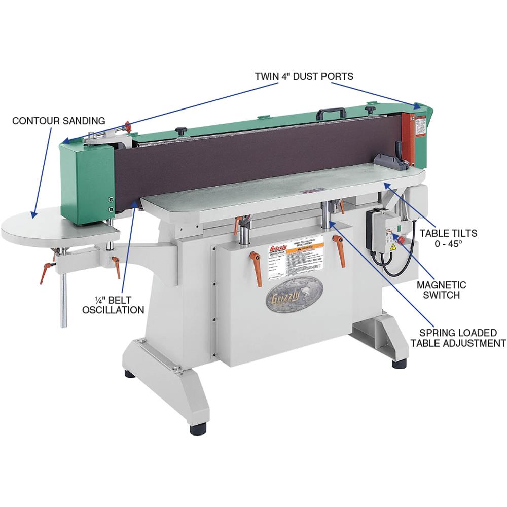 Grizzly G9984 - 9" x 138-1/2" Industrial Oscillating Edge Sander