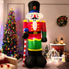 Inflatable 8-foot nutcracker soldier with LED lights, made of weather-resistant polyester, perfect for Christmas.
