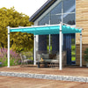 Outdoor Pergola with Retractable Canopy and Aluminum Frame-Turquoise - Gallery View 1 of 12