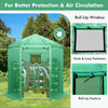 Walk-in hexagonal greenhouse with PE cover, roll-up window, and metal frame for optimal plant ventilation and.
