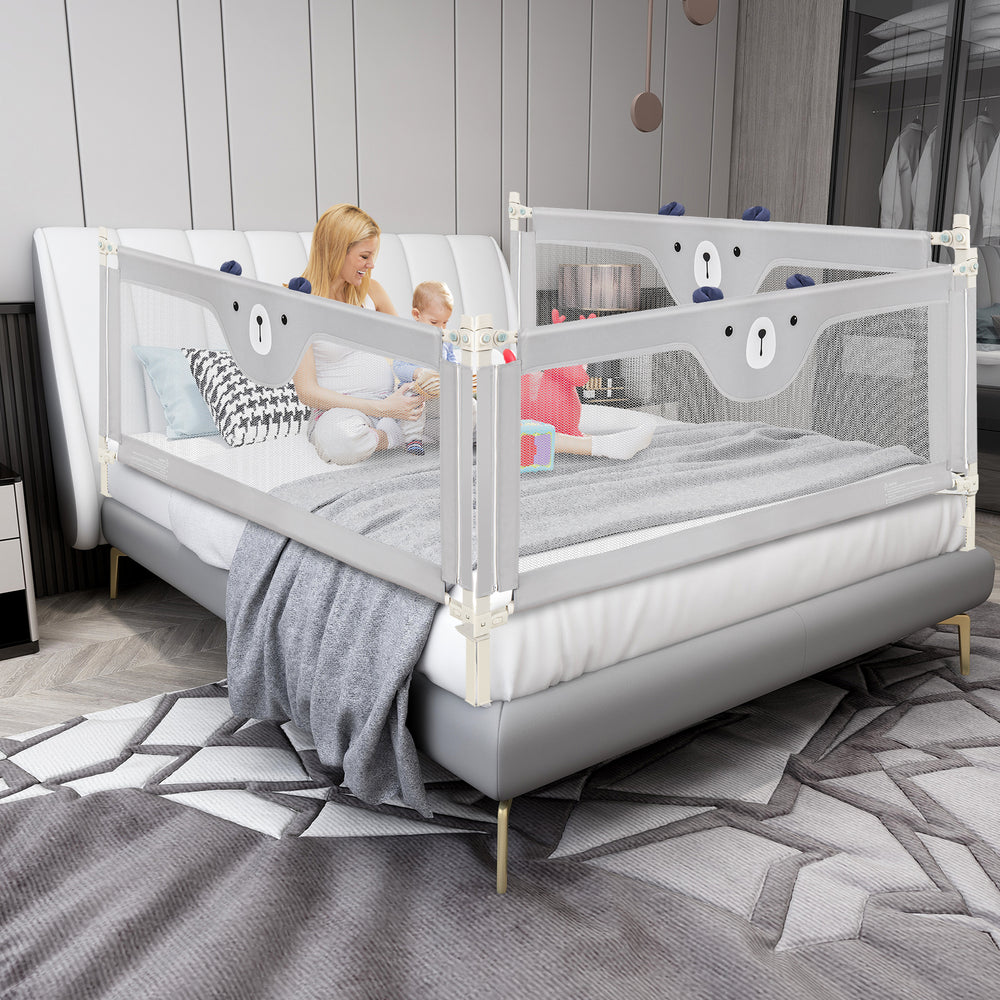 Vertical Lifting Baby Bedrail Guard with Double Safety Child Lock - Gallery View 1 of 11