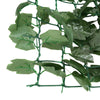 Close-up of faux ivy leaves on a decorative privacy fence, 40 x 95 inches, ideal for indoor and outdoor use.