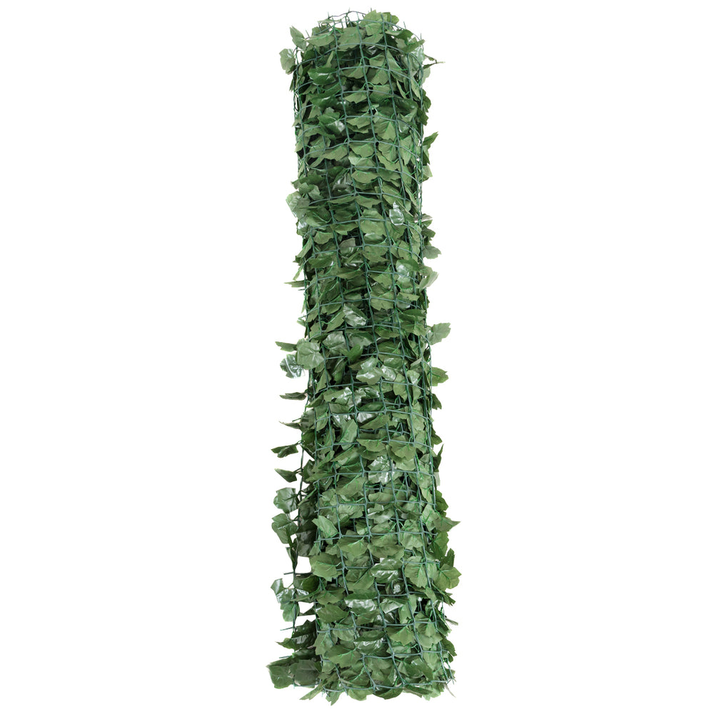 Rolled faux ivy leaf decorative privacy fence, 40 x 95 inches, providing a lush and natural look for versatile outdoor.