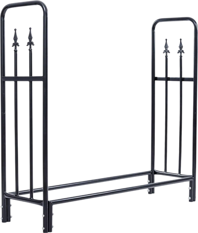 Costway 4' Outdoor Heavy Duty Steel Firewood Rack 57934806 New