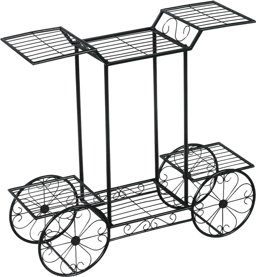 6-Tier Garden Cart Flower Rack Display Decor Pot Plant Holder