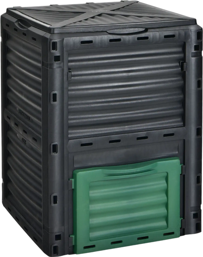 Costway 80-Gallon Outdoor Composter Large Lid Bottom Exit Door 83914752 New