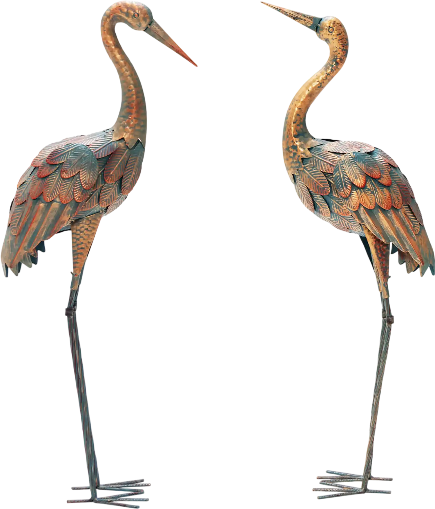 Costway Metal Crane Garden Statues Set of 2 35247861 New