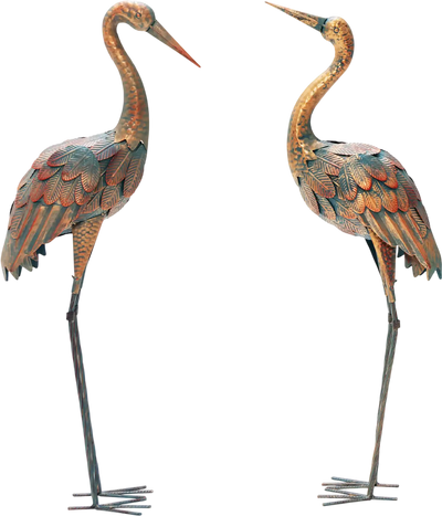 Costway Metal Crane Garden Statues Set of 2 35247861 New