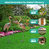 Set of 2 metal crane garden statues with U-shaped stakes, perfect for backyard decoration and easy installation.