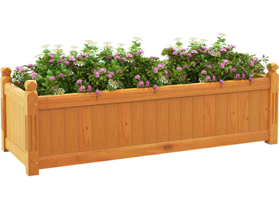 Costway Wooden Rectangular Raised Garden Bed w/ Drainage 89213456 New