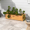 Wooden rectangular garden bed made of fir wood, showcasing lush greenery, perfect for enhancing outdoor spaces.