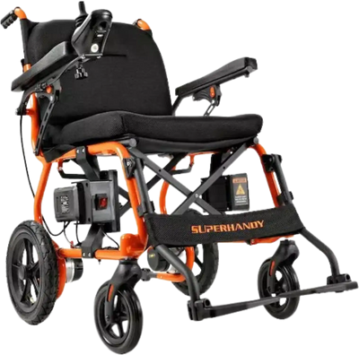 Super Handy GUT166 GoRide 2 Foldable Electric Wheelchair Zero Turn 48V 2Ah 250W Dual Motor 4 Mile Range 330 Lbs New