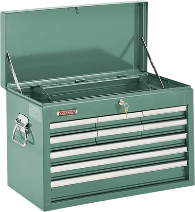 Grizzly H0839 Tool Box 9-Drawer Top Chest with Ball Bearing Slides New