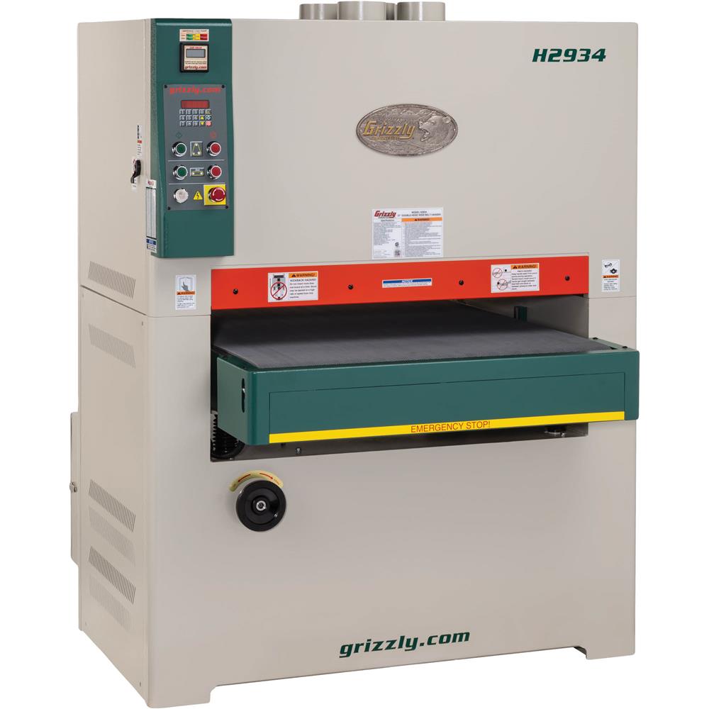Grizzly H2934 - 37" 20 HP 3-Phase Double-Head Wide-Belt Sander