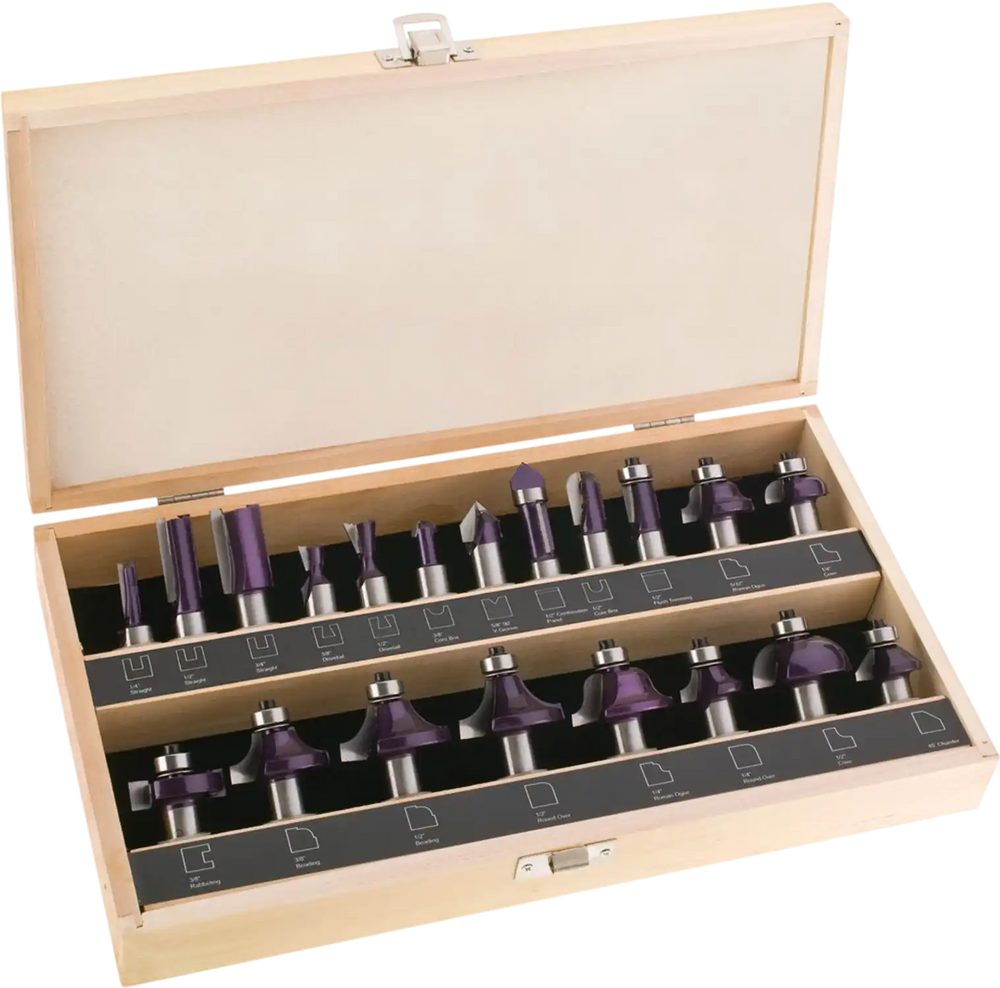 Grizzly H5555 - Router Bit 20 Pc. Set, 1/2" Shank