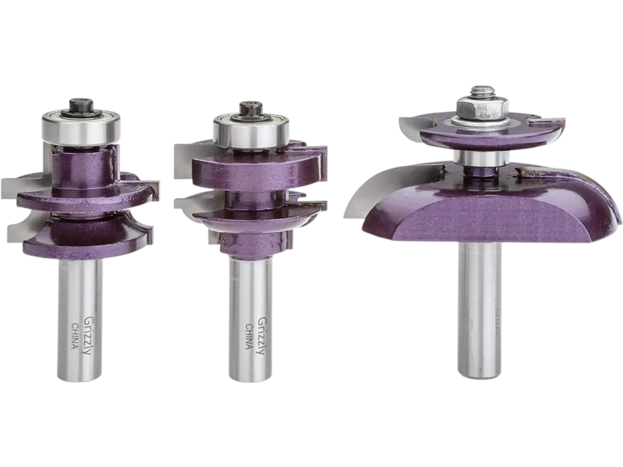 Grizzly H5564 Router Bit Set Quarter Bead Panel 3 Pc Set w/ Undercutter 1/2