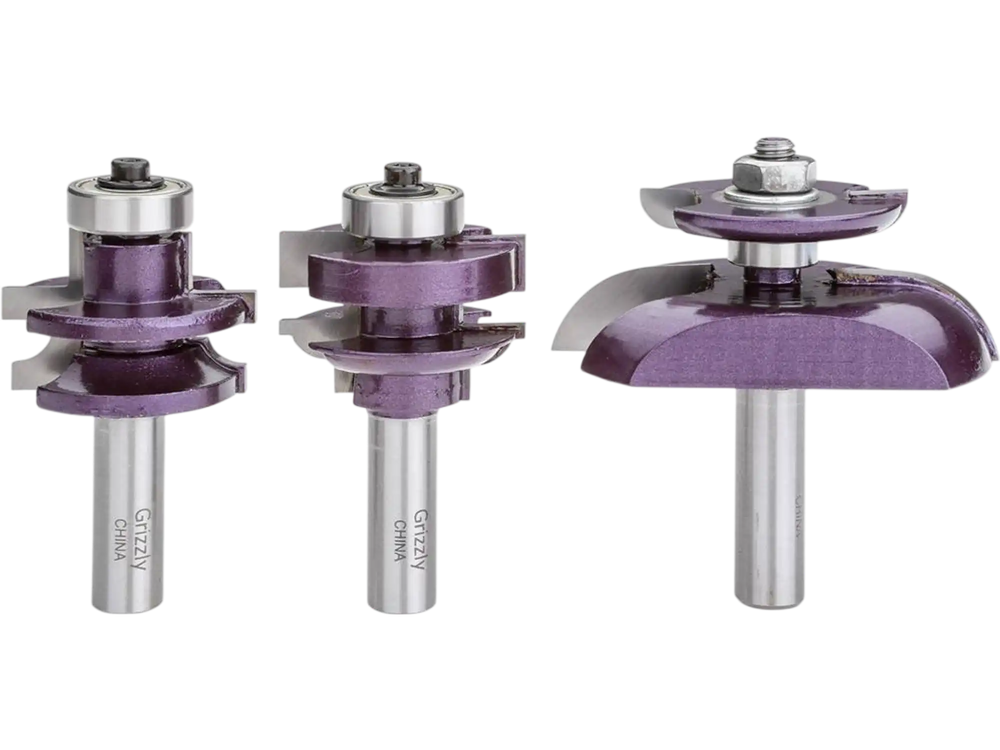 Grizzly H5564 - Quarter Bead Panel Bit 3 Pc. Set w/ Undercutter, 1/2" Shank