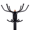 Vintage metal coat hat tree stand featuring a stylish design with six hooks arranged in two layers for versatile.