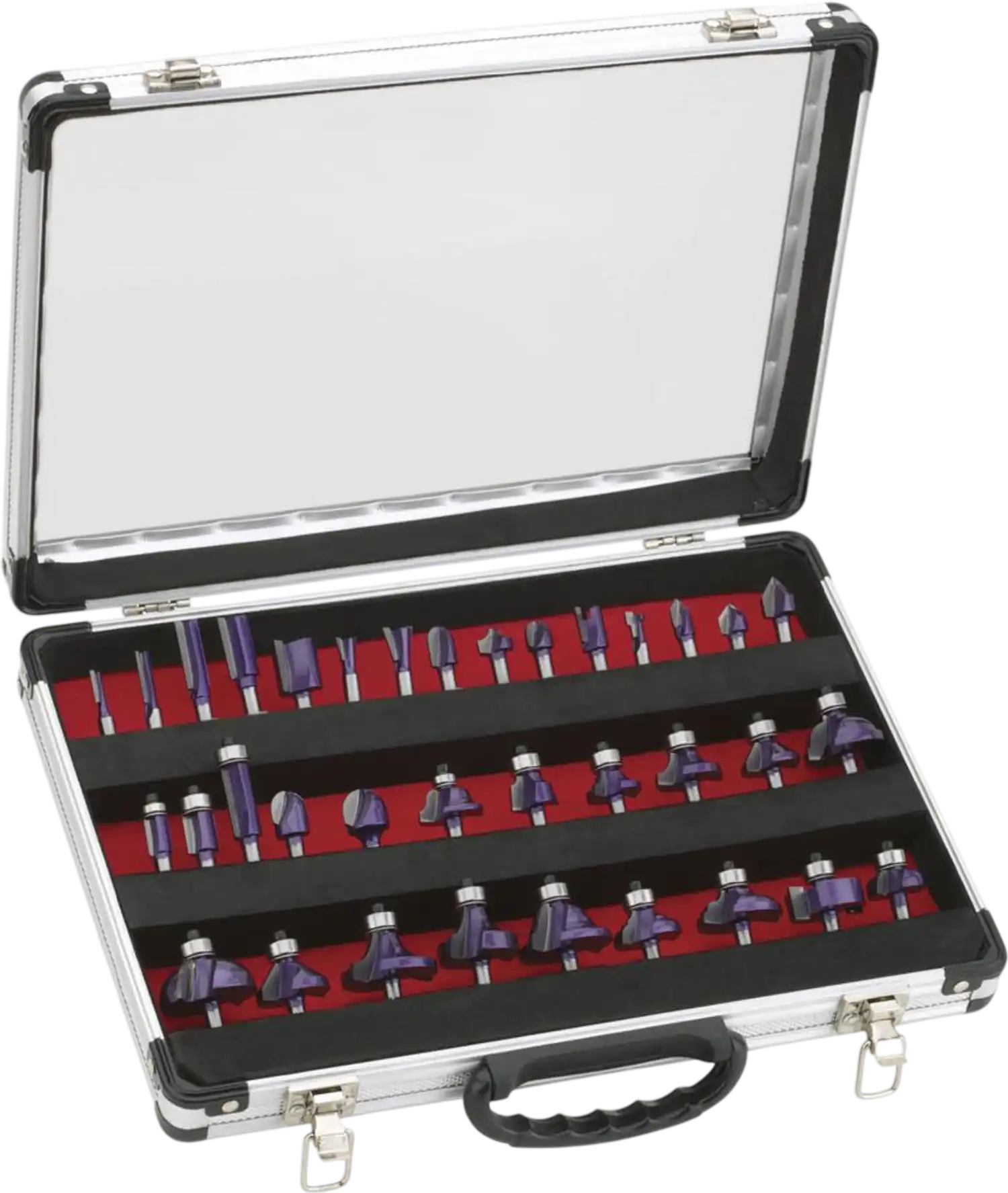 Grizzly H6159 Router Bit Set 35-Pc Carbide-Tipped 1/4