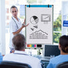 Height-Adjustable Mobile Whiteboard with Round Stand Paper Clips-Green - Gallery View 1 of 10