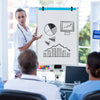 Height-Adjustable Mobile Whiteboard with Round Stand Paper Clips-White - Gallery View 1 of 10