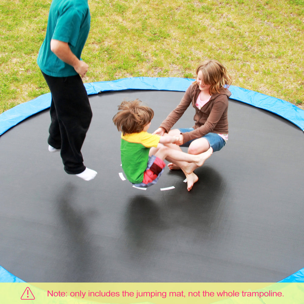 Children enjoying a fun workout on a 12 ft high-elastic PP replacement jumping mat, designed for durability and easy.