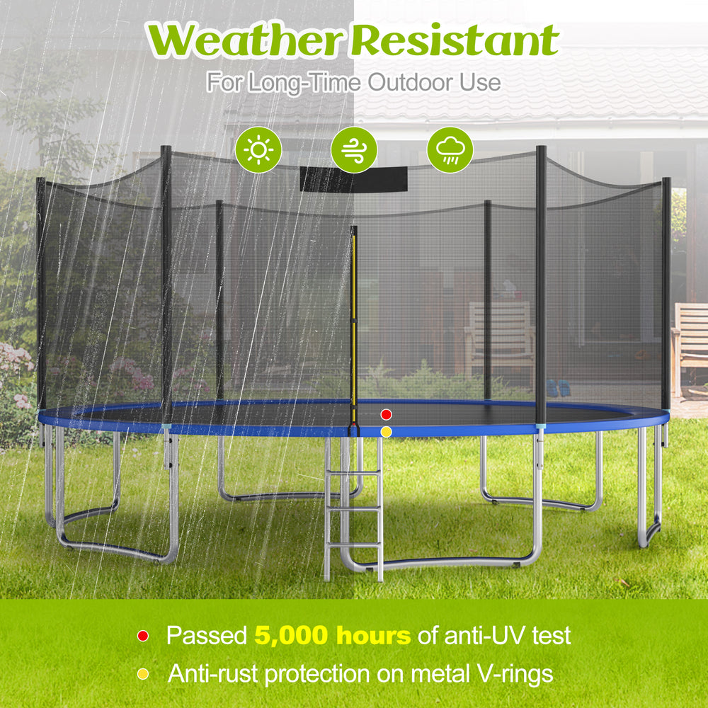 High-elastic PP replacement jumping mat for 12 ft trampoline, weather-resistant with durable stitching for safe jumping.