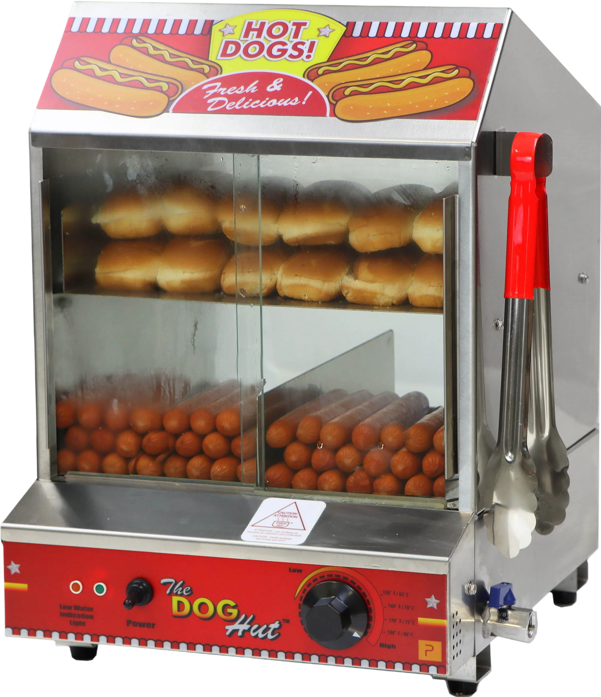Paragon Dog Hut Hot Dog Steamer 200 Capacity 120V 1200W New