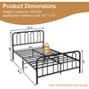 Full/Queen size metal bed frame with headboard and footboard, sturdy rustproof finish, 12" storage space underneath.