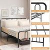 Full size metal bed frame with headboard and footboard, featuring a rustproof finish and under-bed storage for tidy.