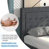 Twin size upholstered bed frame with button tufted headboard, high-density sponge padding, perfect for bedroom comfort.