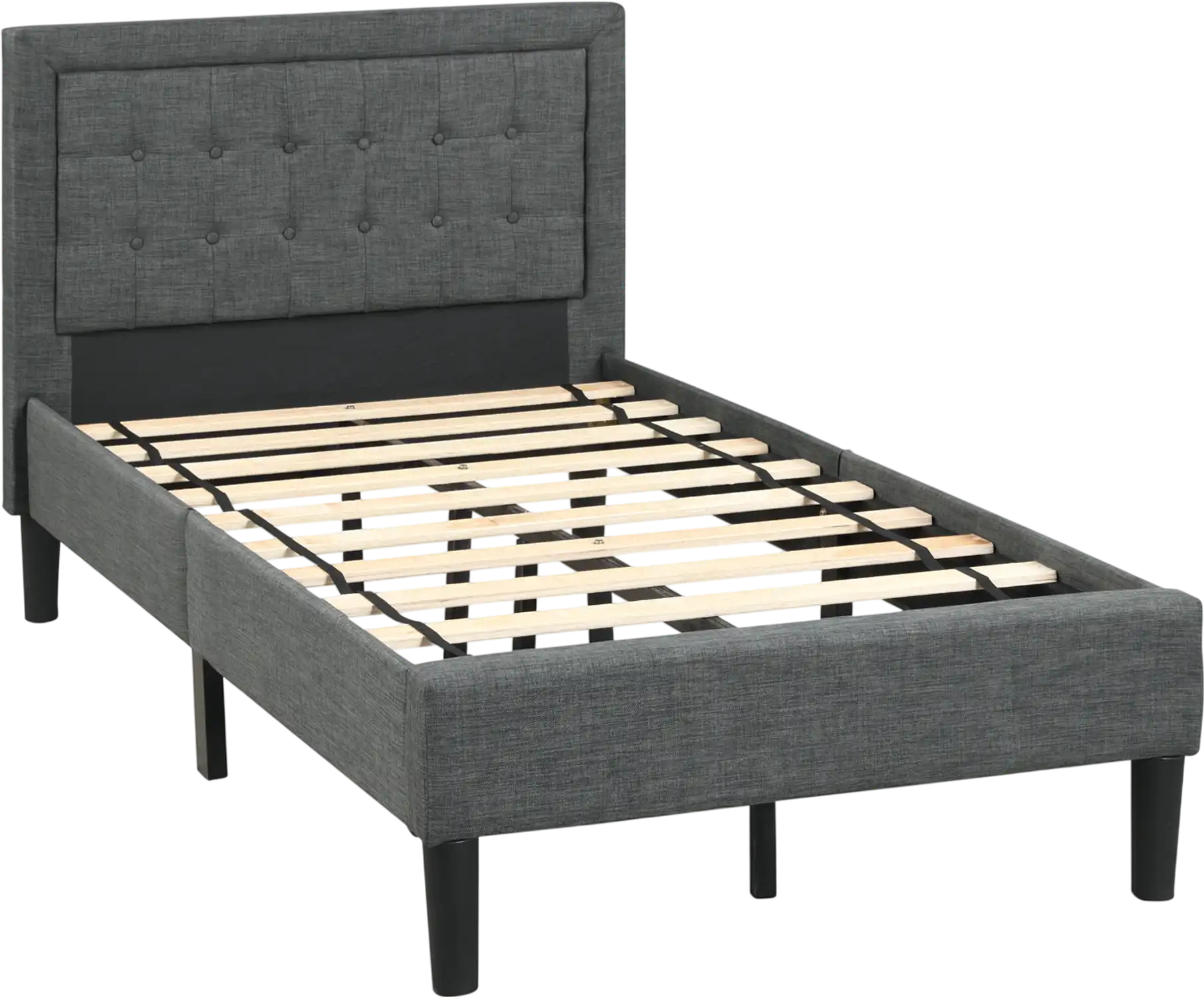 Costway Twin Upholstered Bed Frame Button Tufted Headboard 80613524 New