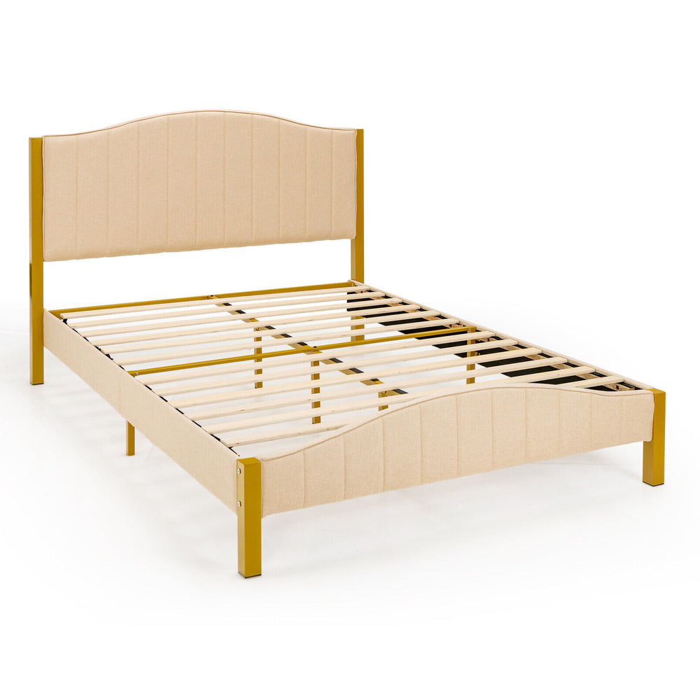 Full/Queen Size Upholstered Bed Frame with Quilted Headboard-Full Size - Gallery View 1 of 11