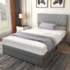 Full/Queen Size Upholstered Bed Frame with Drawer and Adjustable Headboard-Full Size - Gallery View 1 of 10