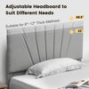 Adjustable upholstered headboard for full/queen bed frame, suitable for 8"-12" thick mattresses, with modern design.