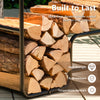 Firewood log cart carrier with durable steel frame and wear-resistant wheels, ideal for easy indoor and outdoor log.