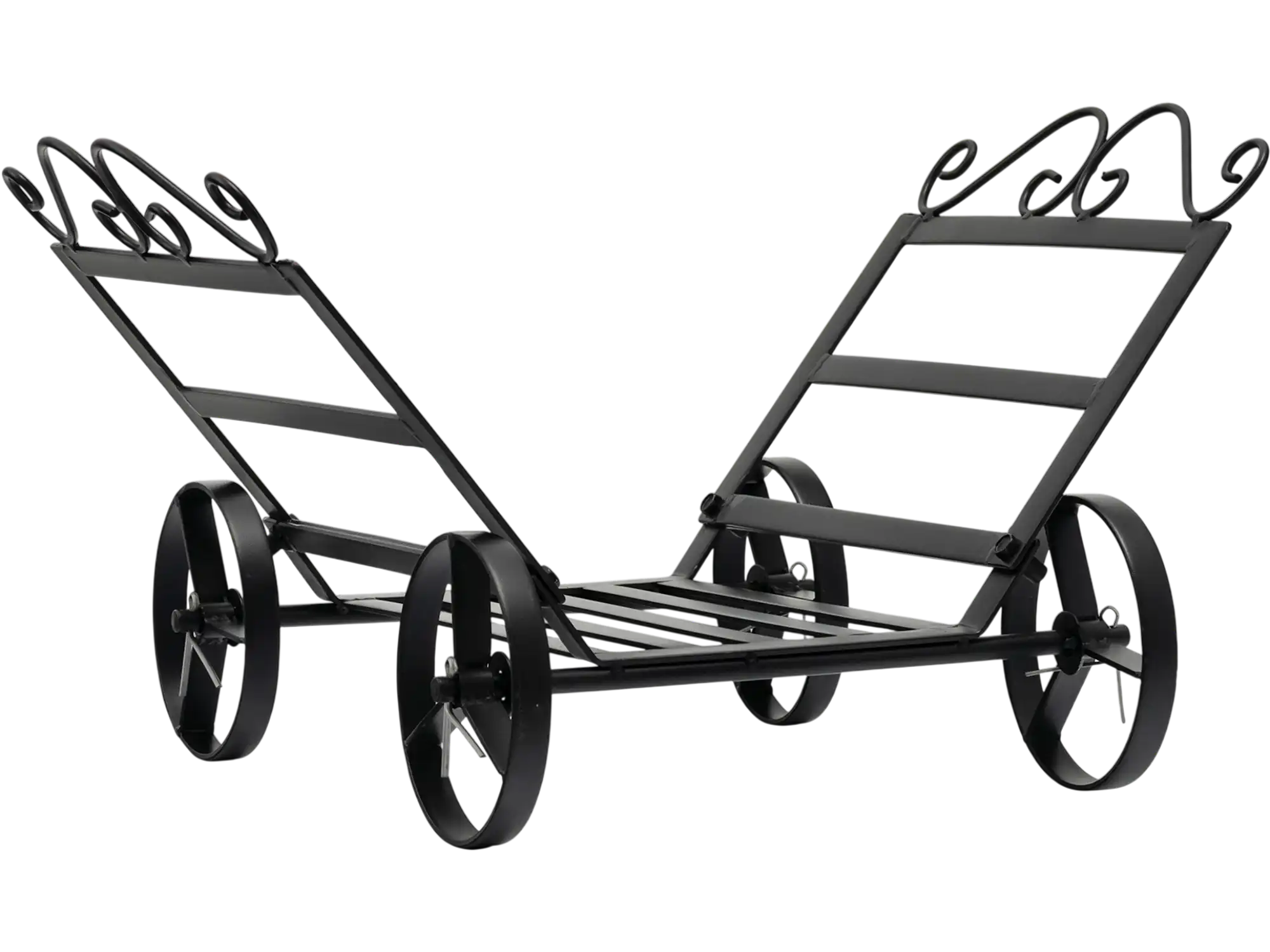 Costway Decorative Rustproof Steel Firewood Rack Log Holder with Wheels 79863420 New