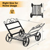 Compact firewood rack with wheels, rustproof steel, 110 lbs capacity, ideal for indoor and outdoor use.