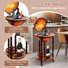 16th Century Wood Globe Wine Bar Stand with 4 compartments, solid wood, and ample storage for wine bottles and glasses.