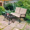 2 Pieces Patio Outdoor Cushioned Coffee Table Seat-Beige - Gallery View 1 of 15