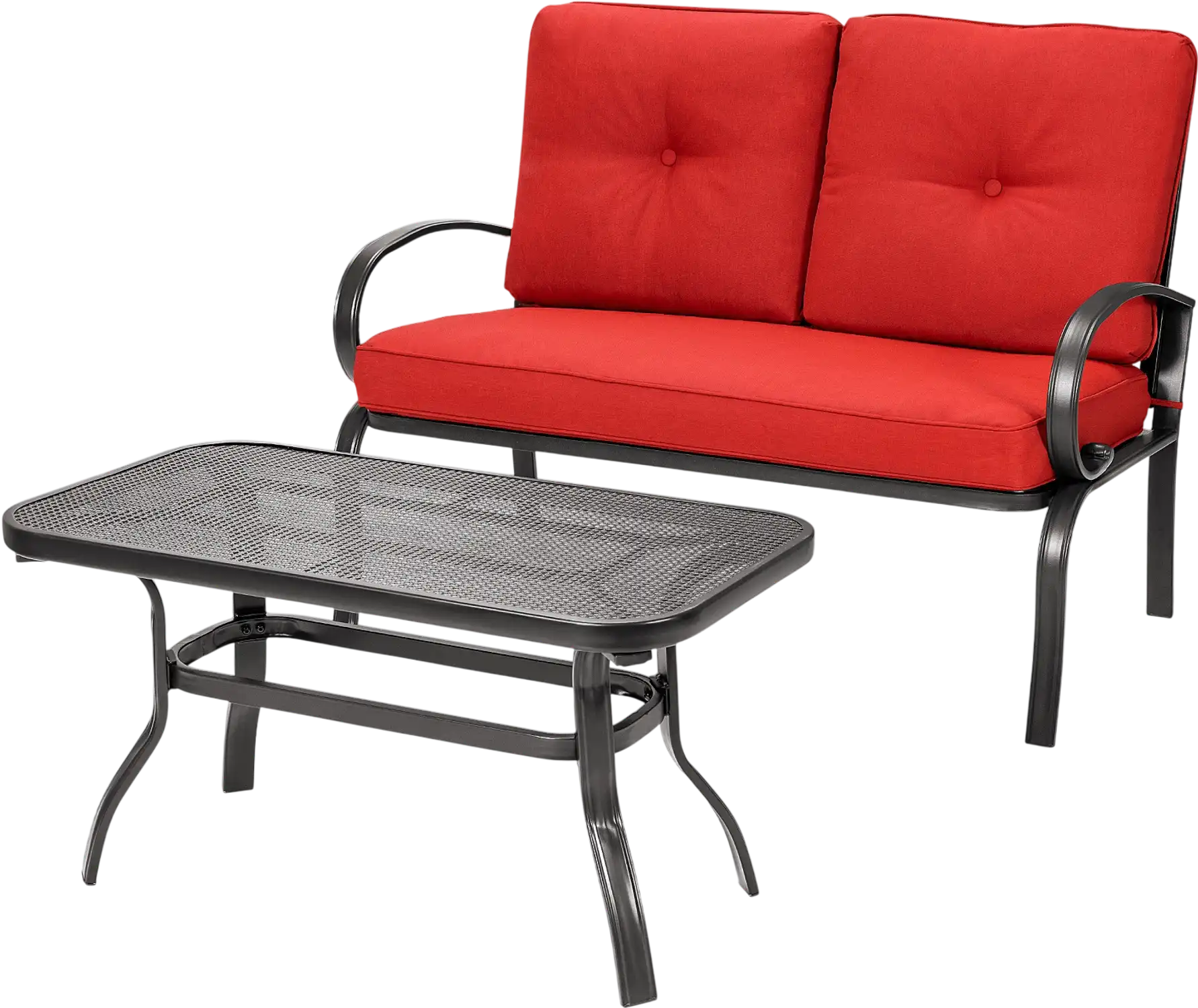 Costway 2-Piece Outdoor Patio Cushioned Loveseat Coffee Table Set 41736289 New