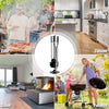 5-piece fireplace tool set with poker, brush, shovel, and log lifter in heavy-duty metal for indoor or outdoor use.