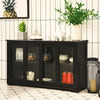 Kitchen Storage Cabinet with Glass Sliding Door-Black - Gallery View 1 of 12