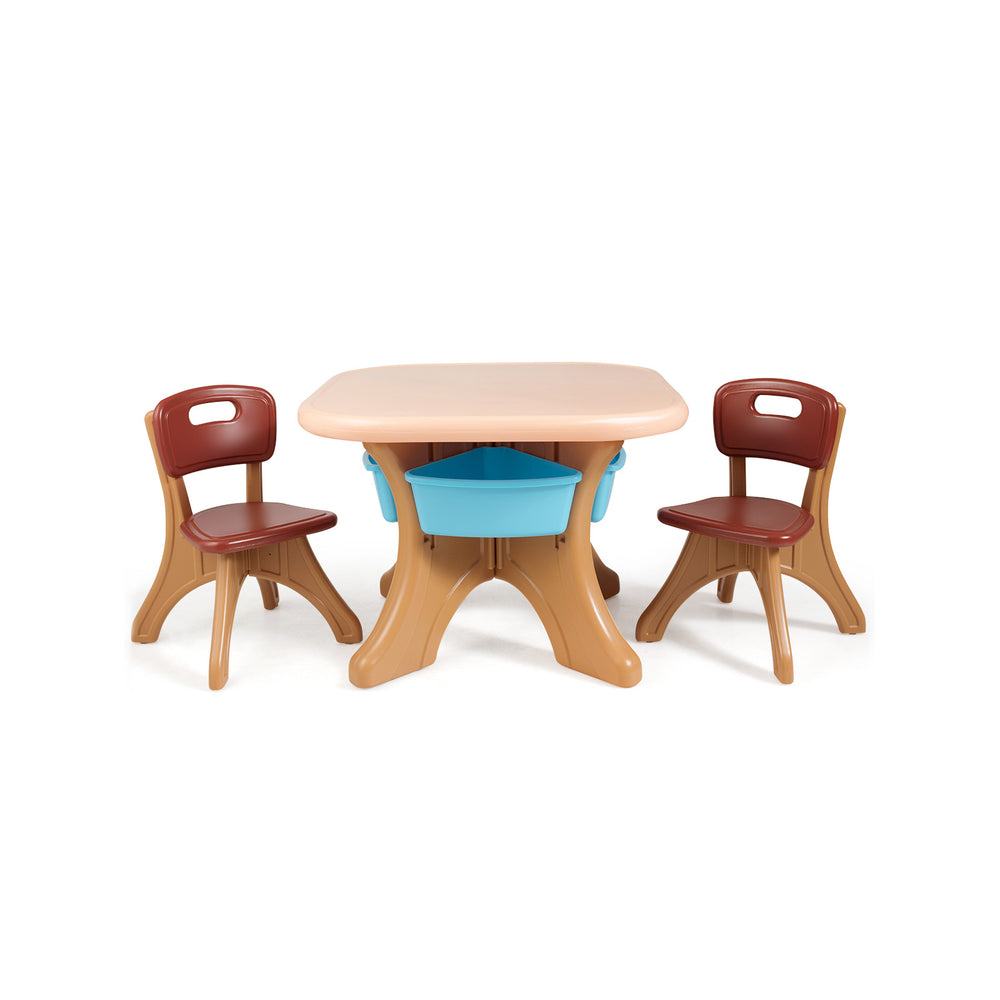 Children Kids Activity Table & Chair Set Play Furniture W/Storage-Coffee - Gallery View 1 of 11