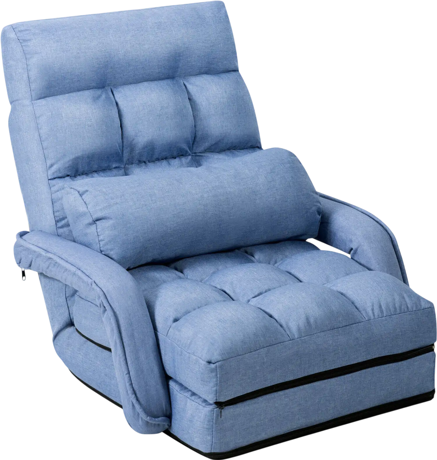 Costway Folding Lazy Floor Chair Sofa w/ Armrests Pillow 79381420 New