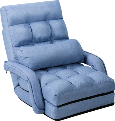 Costway Folding Lazy Floor Chair Sofa w/ Armrests Pillow 79381420 New