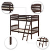 Costway Hardwood Twin Bunk Beds with Inclined Ladder and Safety Guardrails New